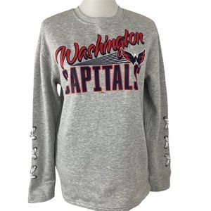 CustomCat Washington Capitals Capitol Retro NHL Crewneck Sweatshirt White / L